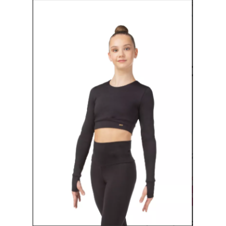 Crop top de manga larga - Elástico